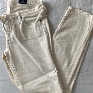 AG Cigarette Crop Cream Jeans
